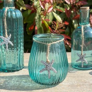 Vaso porta t-light “Sea” stella azzurro