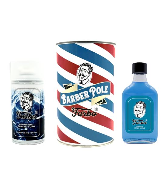 FURBO BLU VINTAGE SET BARBER POLE