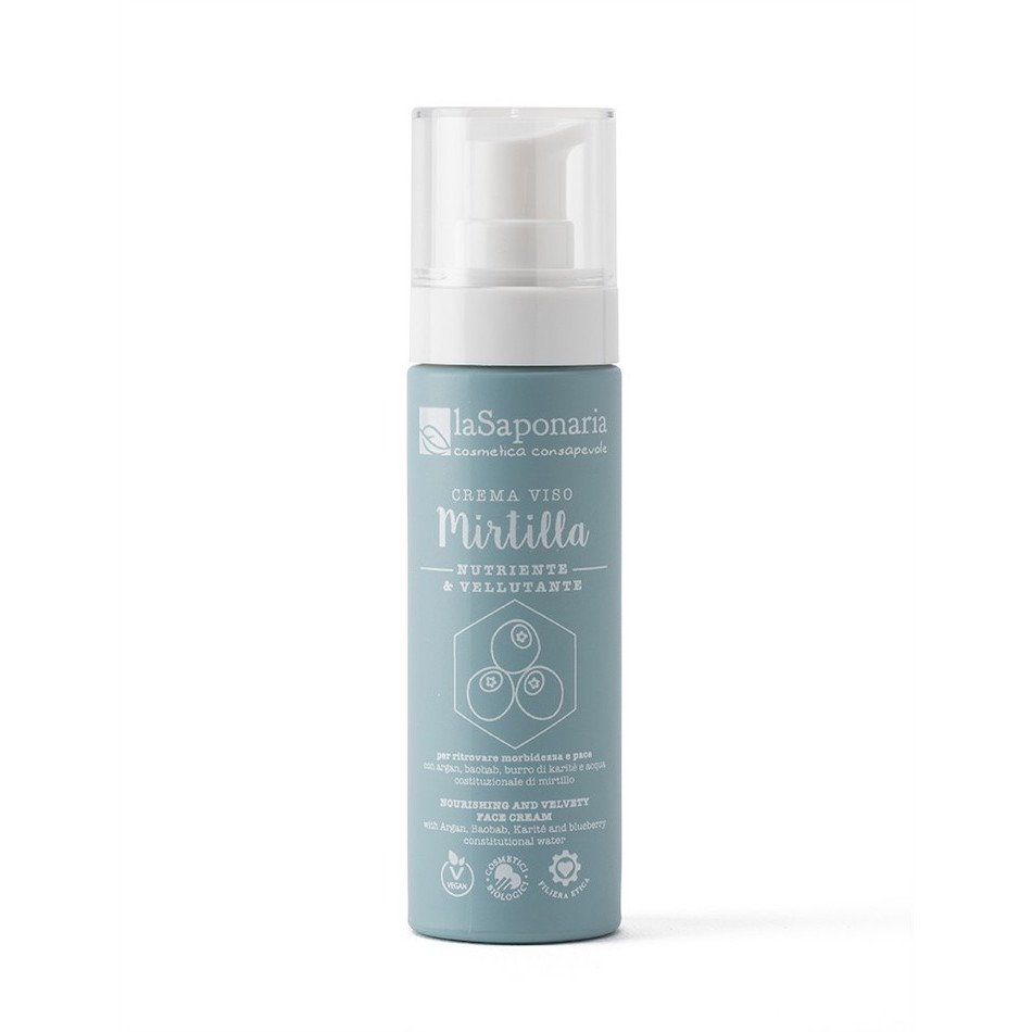 Crema viso bio nutriente & vellutante – Mirtilla | La Saponaria