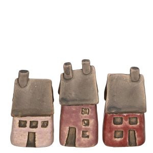 Casetta decorativa in gres assortita – 3 x 3 x h 7 cm