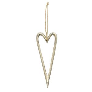 Cuore decorativo in alluminio stilizzato da appendere – 5,5 x h 15 cm
