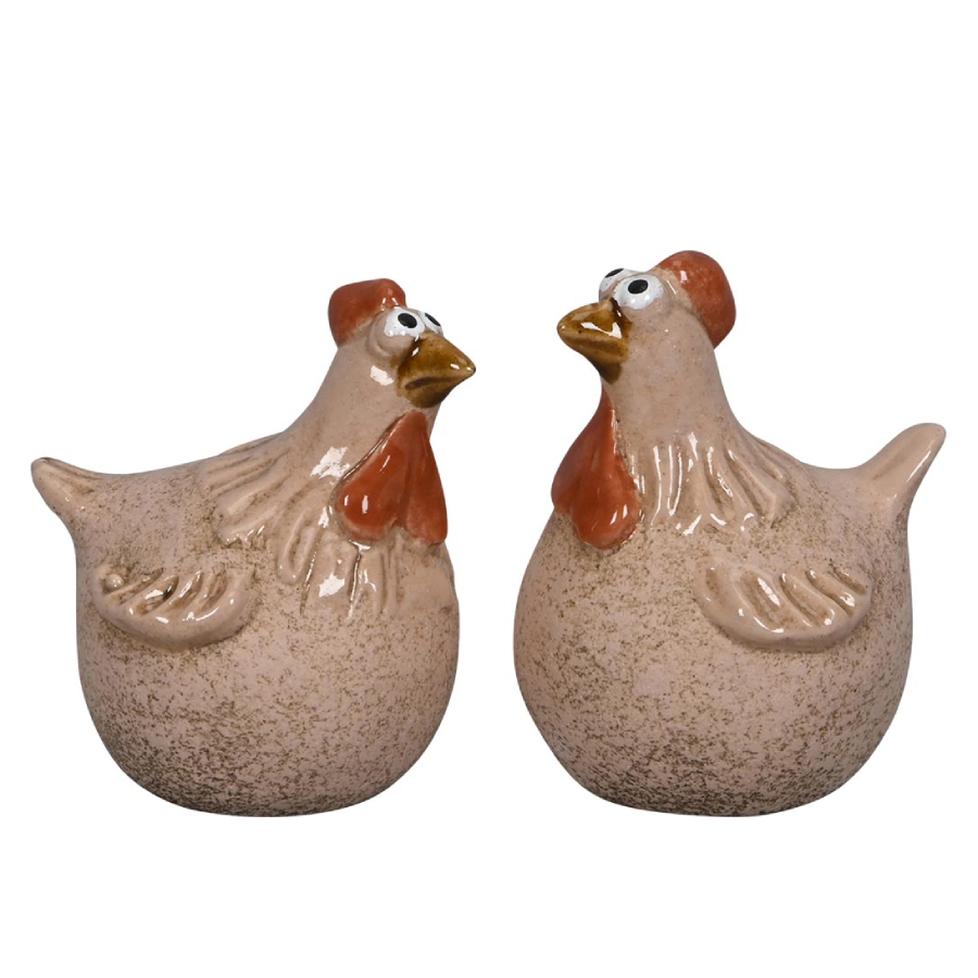 Gallina rosa in gres assortita – 6 x 7 x 8 cm - immagine 2