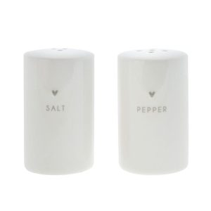 BASTION COLLECTIONS Set Salt & Peper bianco in porcellana – ⌀ 6 x h 8 cm