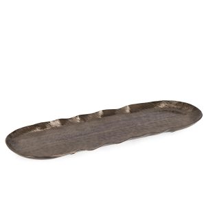 BIZZOTTO Vassoio decorativo nero “Clamp” in metallo – 40 x 13,5 x h 2 cm